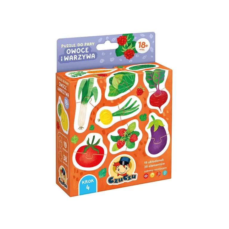 CzuCzu. Owoce i warzywa. Puzzle do pary. 18m+ - tantis.pl