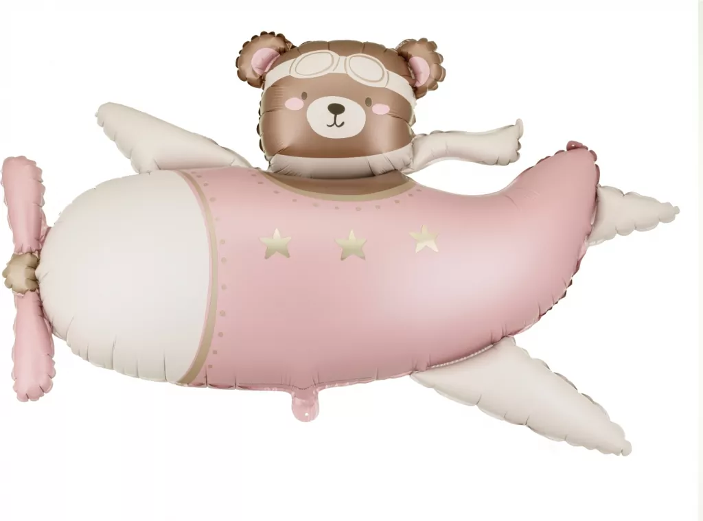 Balon foliowy Miś w Samolocie 94x61cm - tantis.pl