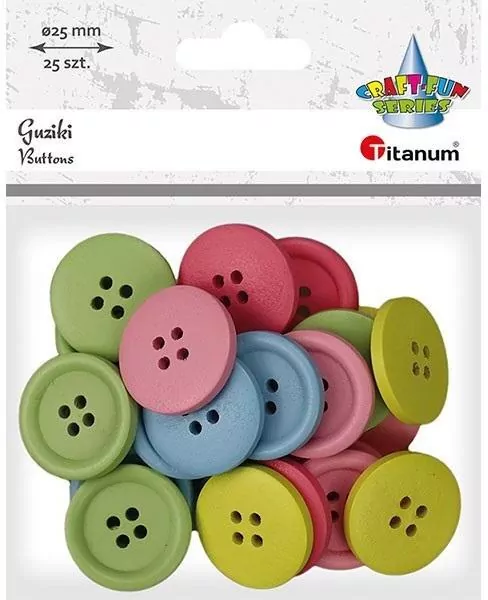 Guziki drewniane okrągłe mix - tantis.pl