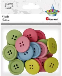 Guziki drewniane okrągłe mix