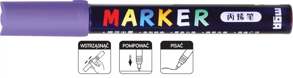 Marker akrylowy 1-2mm fioletowy  M&G - tantis.pl