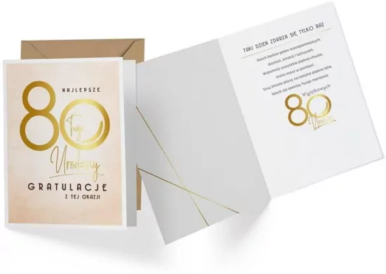 Karnet V-015 Urodziny 80