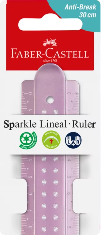 Linijka Sparkle 30cm mix FABER CASTELL - tantis.pl