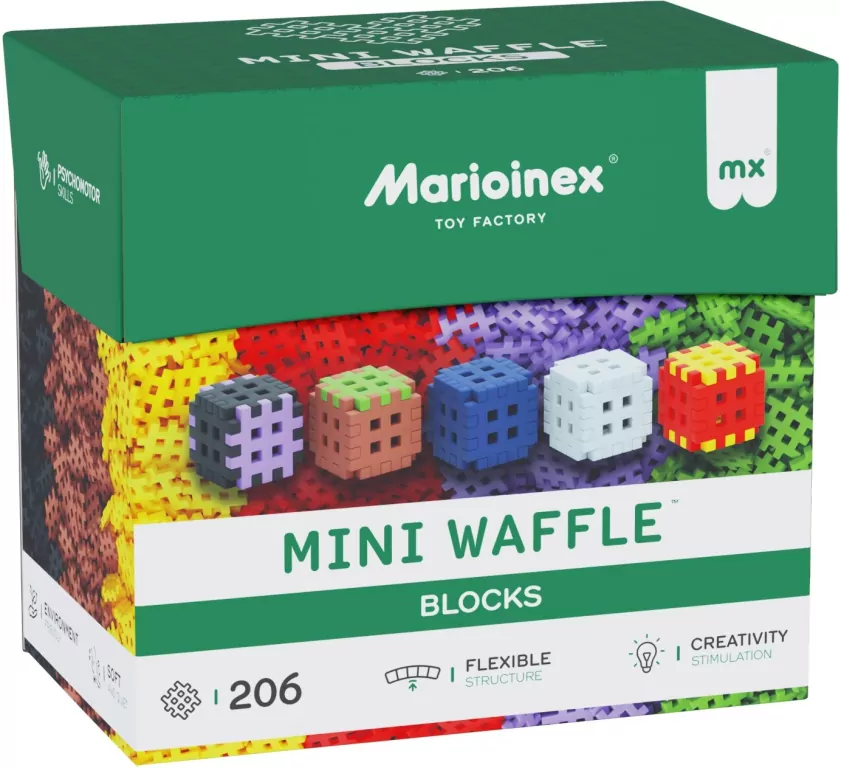Marioinex Mini Waffle Green Blocks 206 el. - tantis.pl