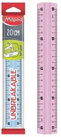 Linijka Study niełamliwa 20cm mix 2 kolorów MAPED - tantis.pl