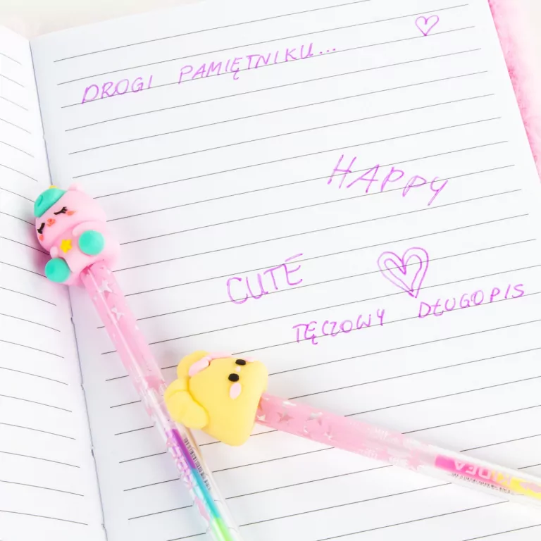 Długopis tęczowy zapach z figurką mix KIDEA - tantis.pl