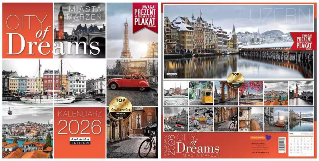 Kalendarz 2026 ścienny Classic City of Dreams - tantis.pl