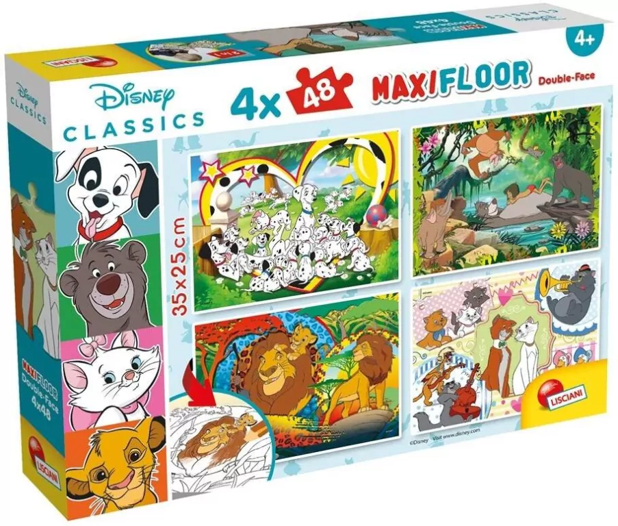 Disney. Puzzle 4x48 dwustronne Maxi - tantis.pl