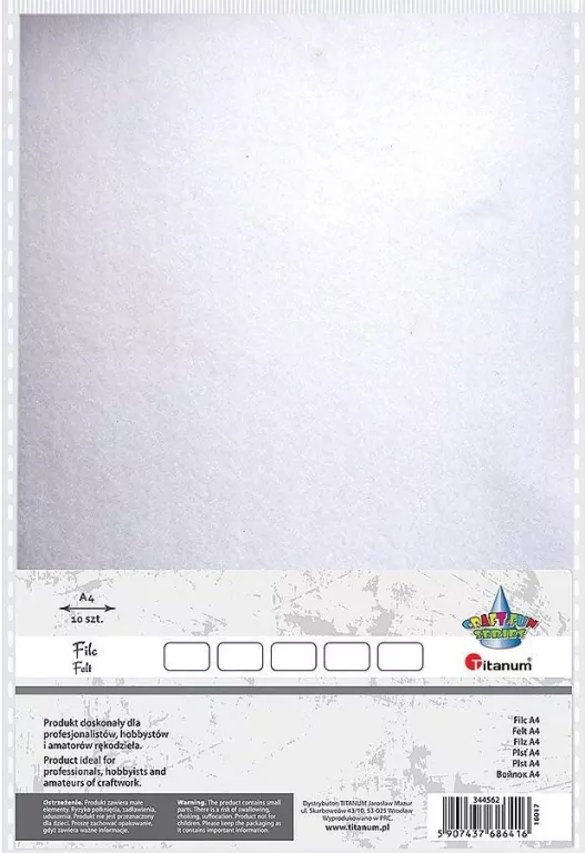 Filc A4 biały 10szt - tantis.pl
