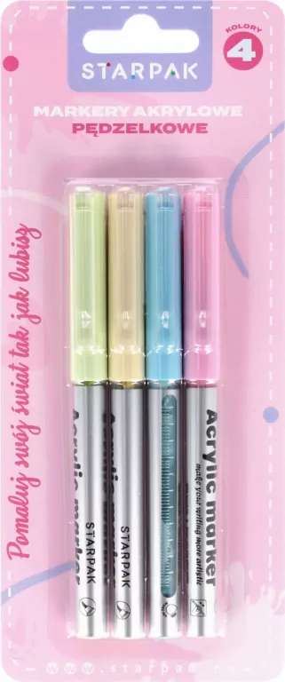 Marker akrylowy w pędzelku pastel 4 kolory - tantis.pl
