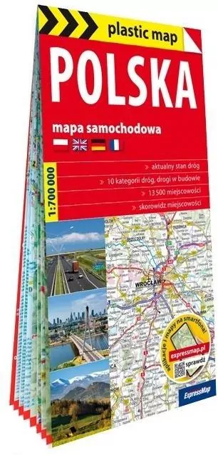 Plastic map samochodowa Polska 1:700 000 - tantis.pl