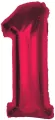 Balon foliowy cyfra 1 czerwona Smart 92cm - tantis.pl