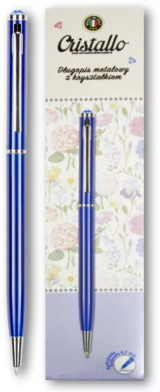 Długopis 0,7mm Cristallo Swarovski granatowy - tantis.pl