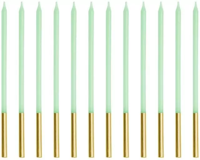 Świeczki urodzinowe gładkie zielone 14cm - tantis.pl