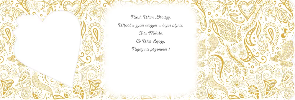 Karnet KW ślub Serce pattern - tantis.pl