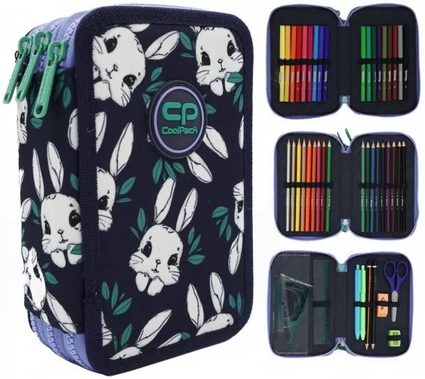 Piórnik 3-komorowy z wyposażeniem Coolpack Jumper 3 game night bunny land - tantis.pl
