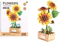Puzzle 3D drewniane kwiaty słonecznik