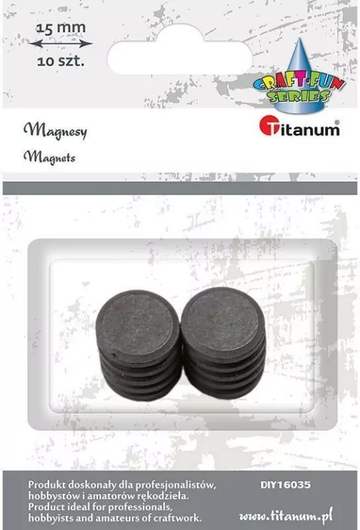 Magnesy okrągłe 15mm. Czarne - tantis.pl