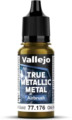 Vallejo: 77.176 - True Metallic Metal - Airbrush - Greenish Gold (18 ml)
