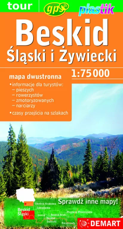 Beskid Śląski i Żywiecki - mapa turystyczna Demart - tantis.pl