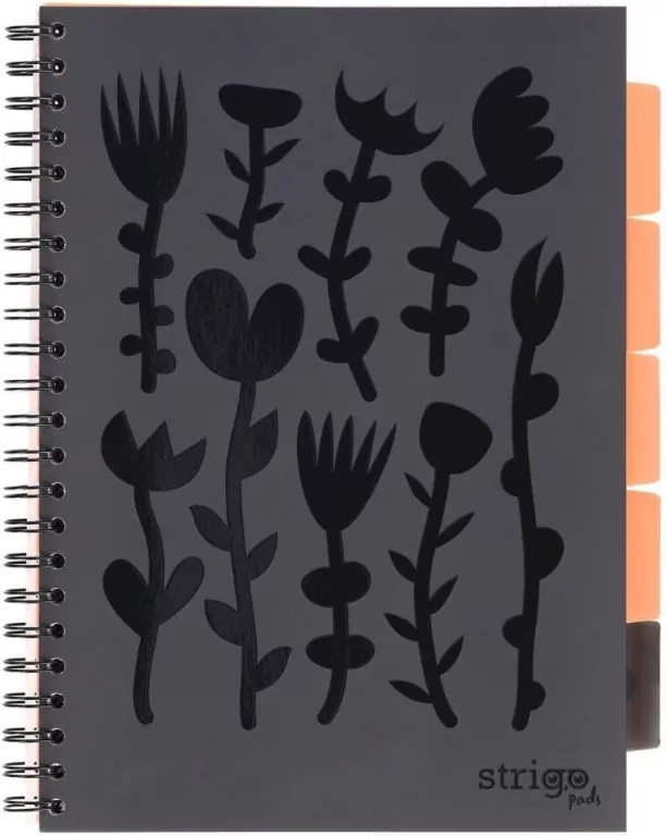 Kołozeszyt Pads A4/100K kratka Floral czarny - tantis.pl