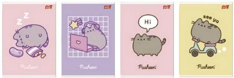 Zeszyt A5/60K kratka laminowany Pusheen (10szt) - tantis.pl