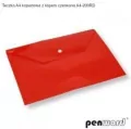 Koperta na dokumenty A4 z klipem, czerwona - tantis.pl