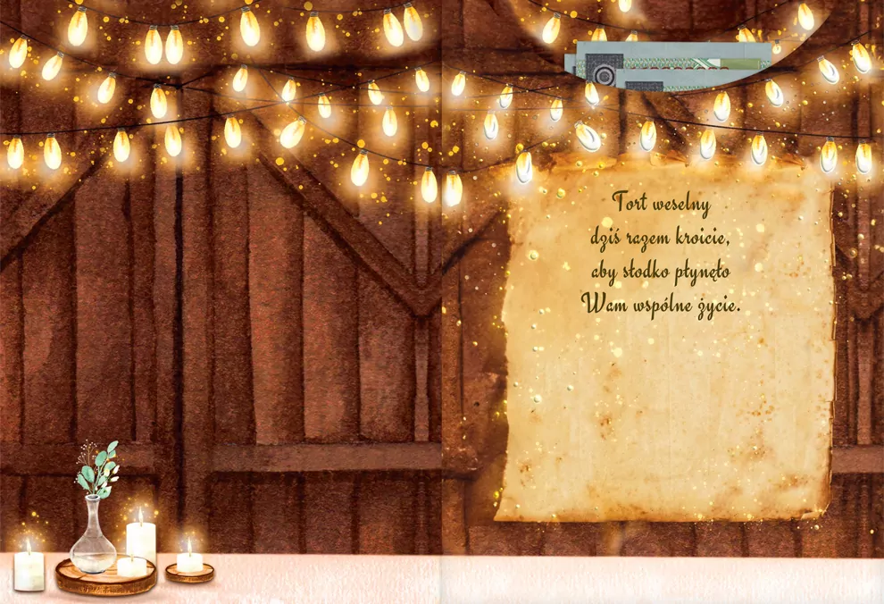 Karnet B6 Ślub z kieszonką - Tort boho - tantis.pl