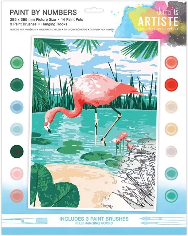 Malowania po numerach - Tropical flamingo - tantis.pl