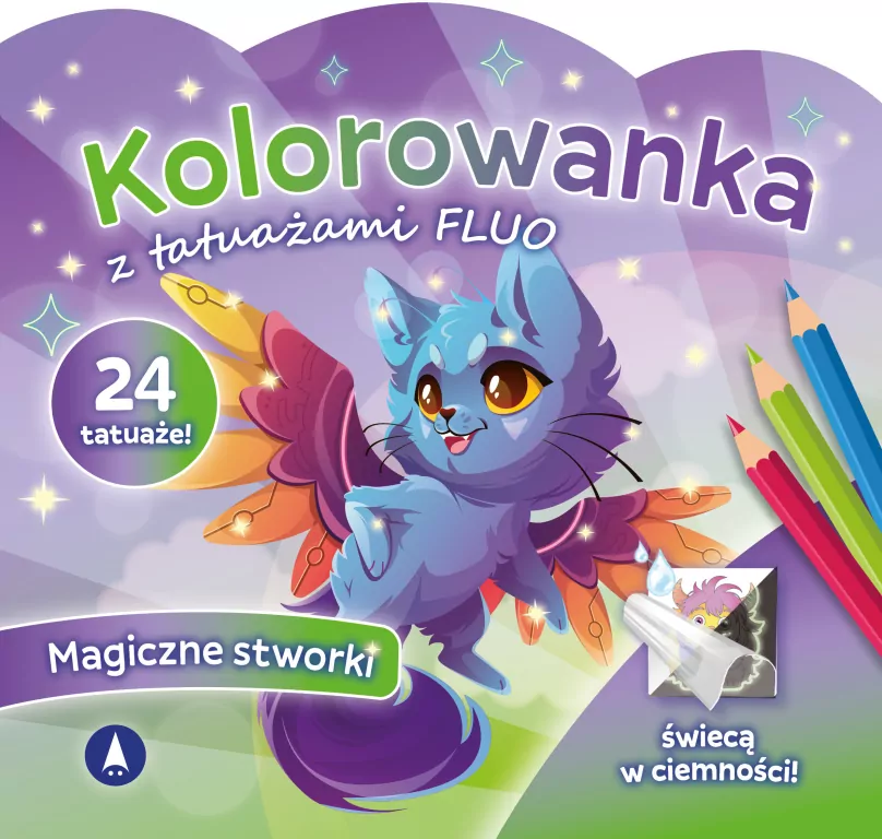Kolorowanka z tatuażami fluo Magiczne stworki - tantis.pl