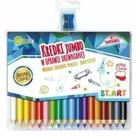 Kredki Jumbo St.Art w oprawie drewnianej, 18 kolorów + temperówka - tantis.pl