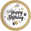 Talerzyki papierowe Happy Birthday 23cm - tantis.pl
