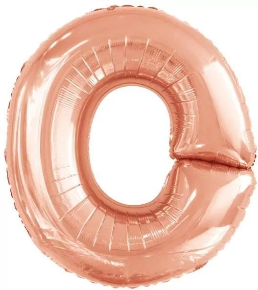 Balon foliowy litera O różowe złoto 69x86cm - tantis.pl