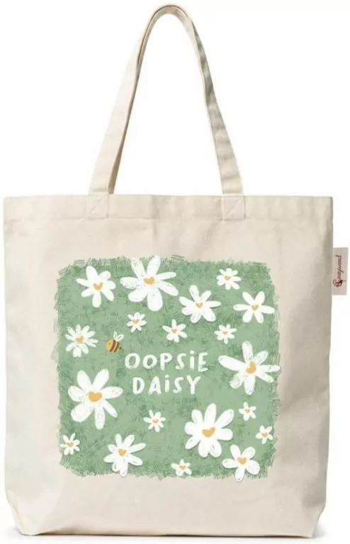 Torba bawełniana na zakupy. Oopsie daisy Pszczółka - tantis.pl
