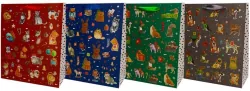 Torba prezentowa 31x42. Świąteczne psy mix
