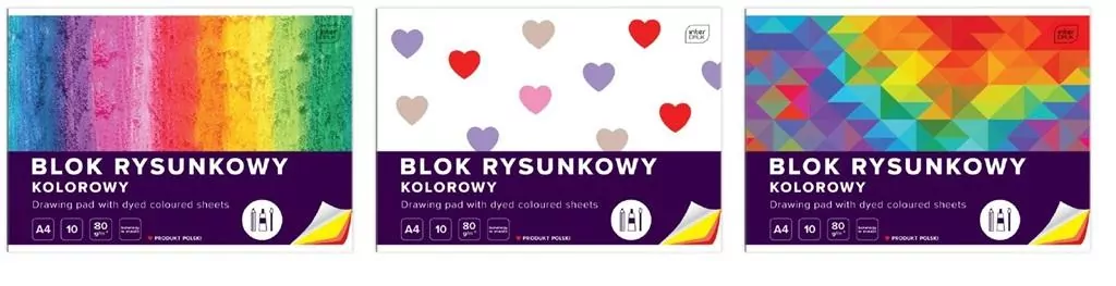 Blok rysunkowy A4/10K barwiony w masie - tantis.pl