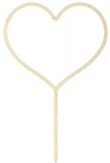 Topper drewniany Serce 23cm - tantis.pl