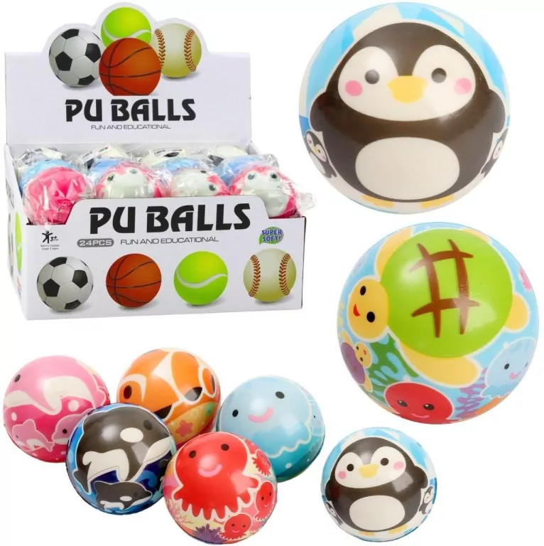 Piłka miękka piankowa zwierzęta MIX - tantis.pl