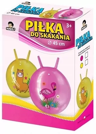 Piłka do skakania 45cm z rogami Flaming/Lama mix - tantis.pl