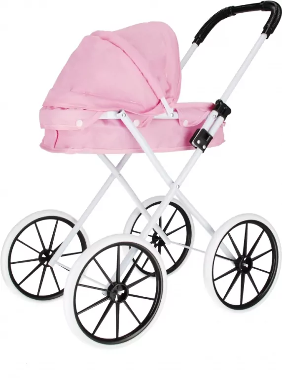 Wózek dla lalek głęboki metalowy, różowy - tantis.pl