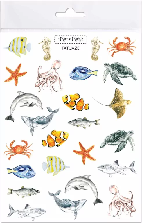 Tatuaże zmywalne. Zwierzęta mórz i oceanów - tantis.pl