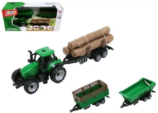 Traktor 3 przyczepy 18cm H13979 51780