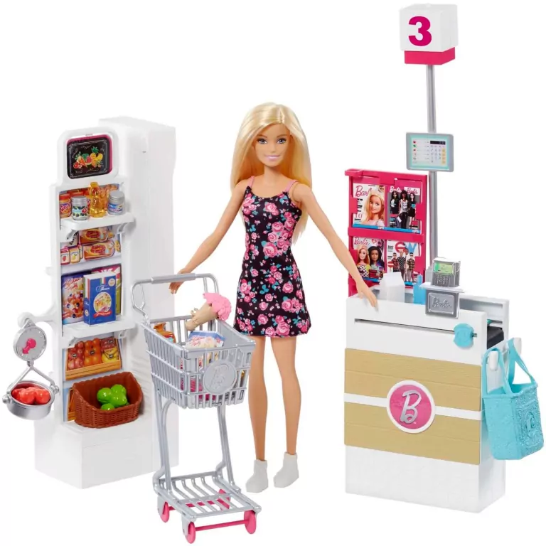Barbie® Supermarket Zestaw do zabawy + Lalka - tantis.pl