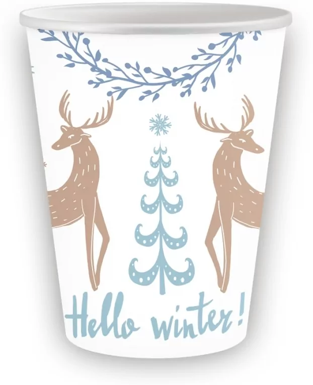Kubeczki papierowe Hello Winter 250ml - tantis.pl