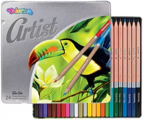 Kredki Colorino artist ołówkowe okrągłe 24 kolory metalowe pudełko - tantis.pl