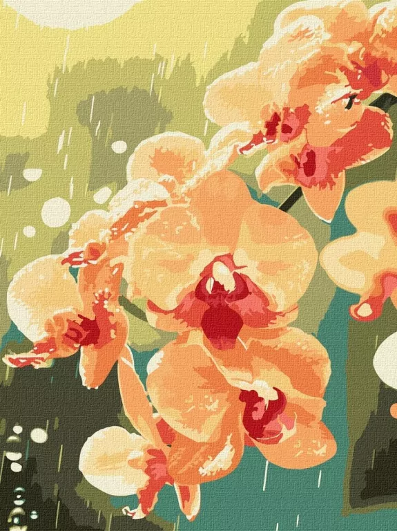 Malowanie po numerach - Orchidea w kroplach 30x40 - tantis.pl