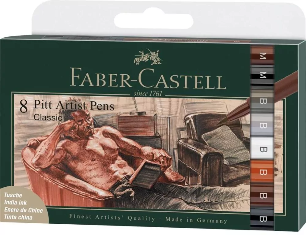Pisaki Pitt Artist Pen B Classical 8szt - tantis.pl