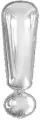Balon foliowy znak ! srebrny 28x86cm - tantis.pl