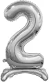 Balon foliowy 2, stojący, srebrny, 74 cm - tantis.pl