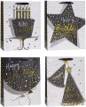 Torebka ozdobna brokat 26x32x10cm mix ROZETTE. 1 sztuka - tantis.pl